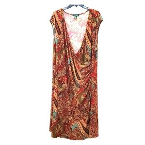 Ralph Lauren Stretch faux wrap dress 3X